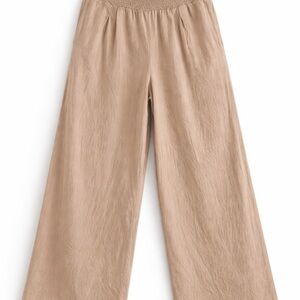 XL Linen Wide Leg Pants | Lightweight Beige Boho Summer